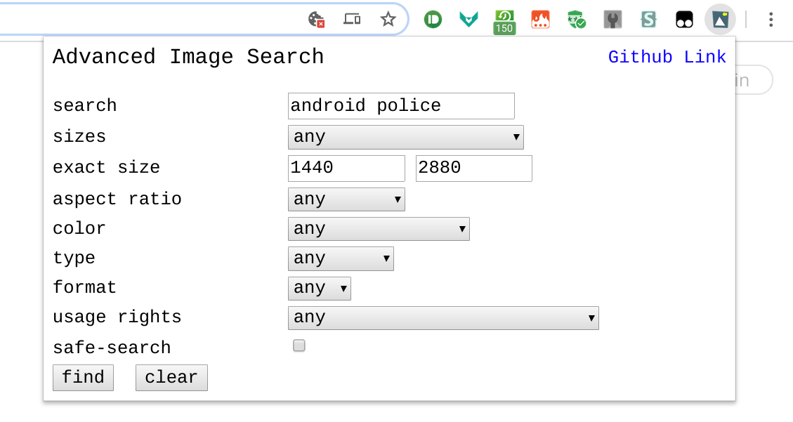 How to get back 'exact size' and 'larger than' search filters on Google ...