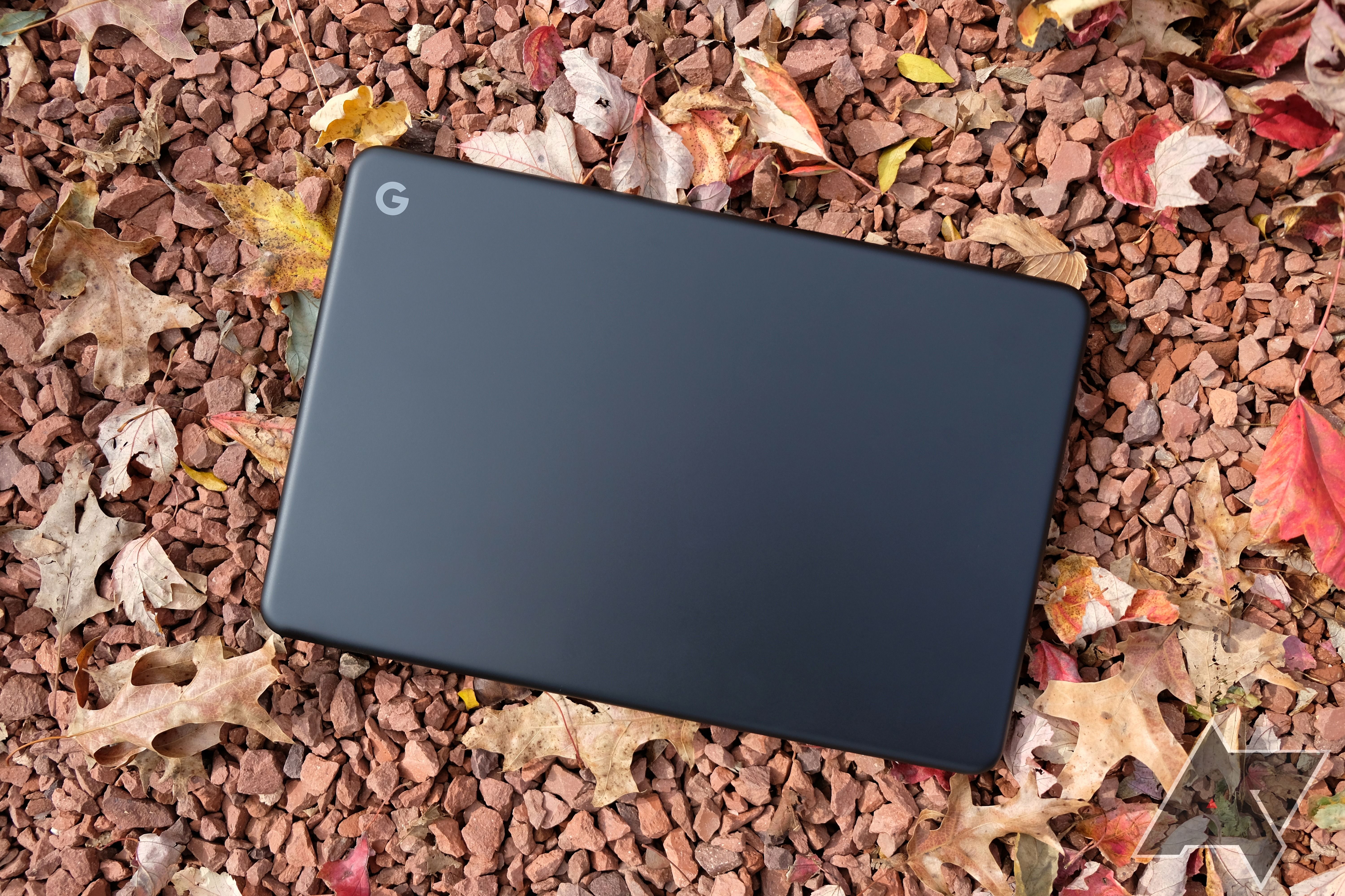 Google Pixelbook Go with lid closed on the ground
