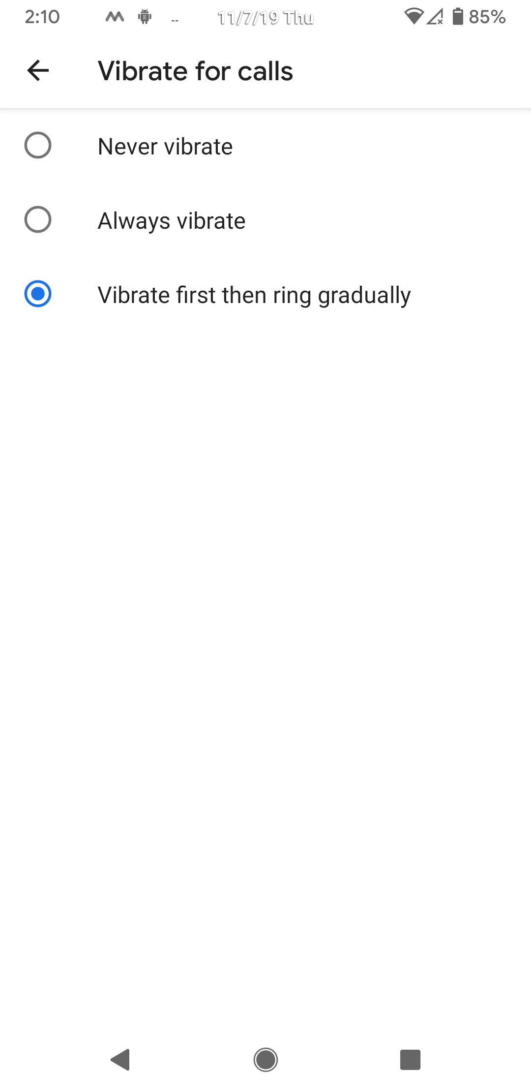 Pixel phones can now vibrate before ramping up the volume