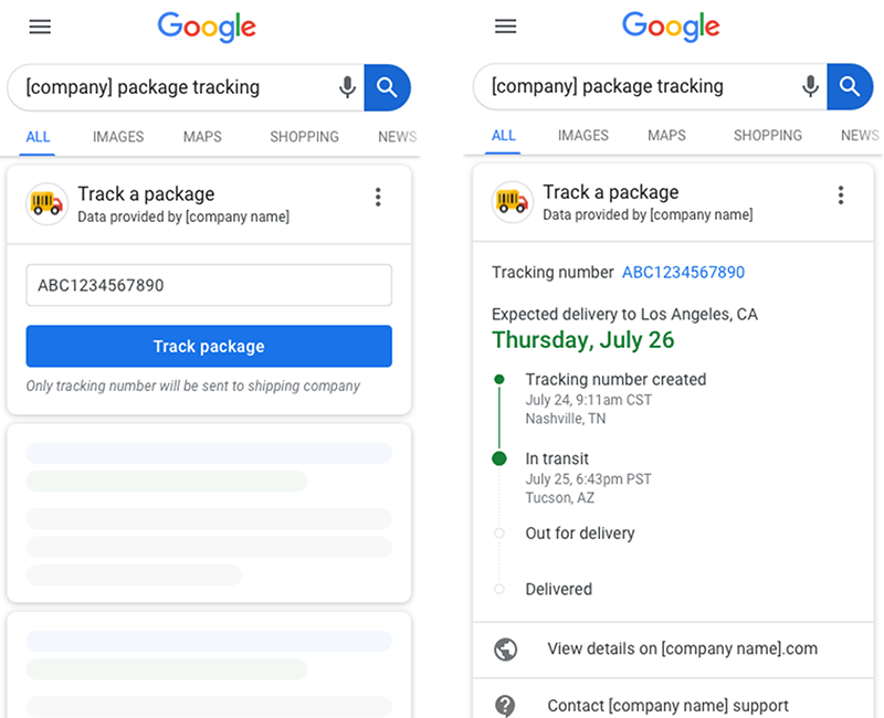 Google Search prepares for better package tracking integration