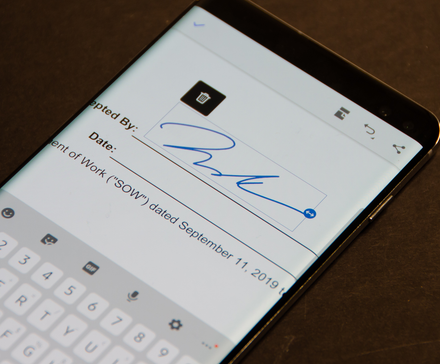 Signing a captured document PDF in Adobe Reader for Android