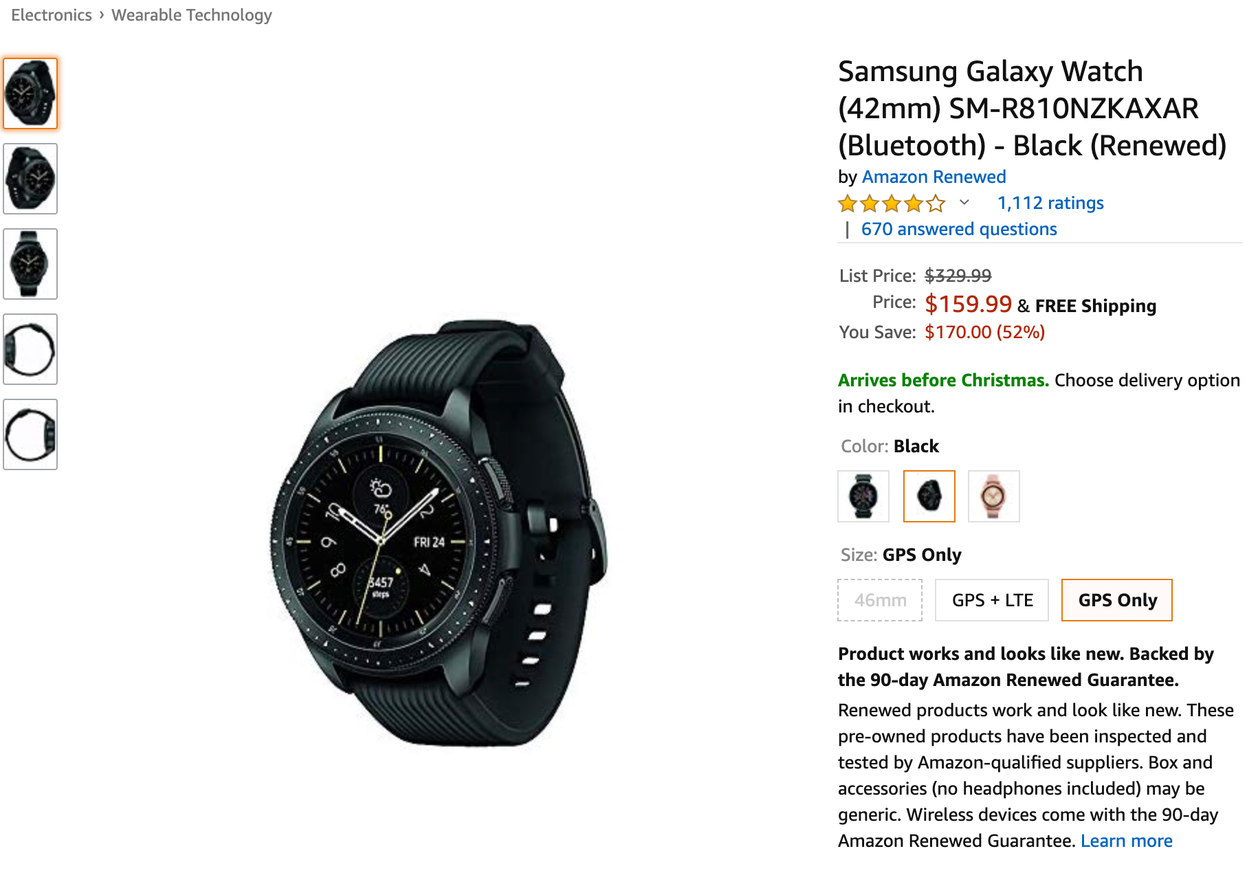 Get a renewed 42mm Samsung Galaxy Watch for an all-time low of