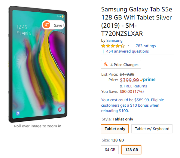 128GB Galaxy Tab S5e drops to new low of $400 ($80 off)