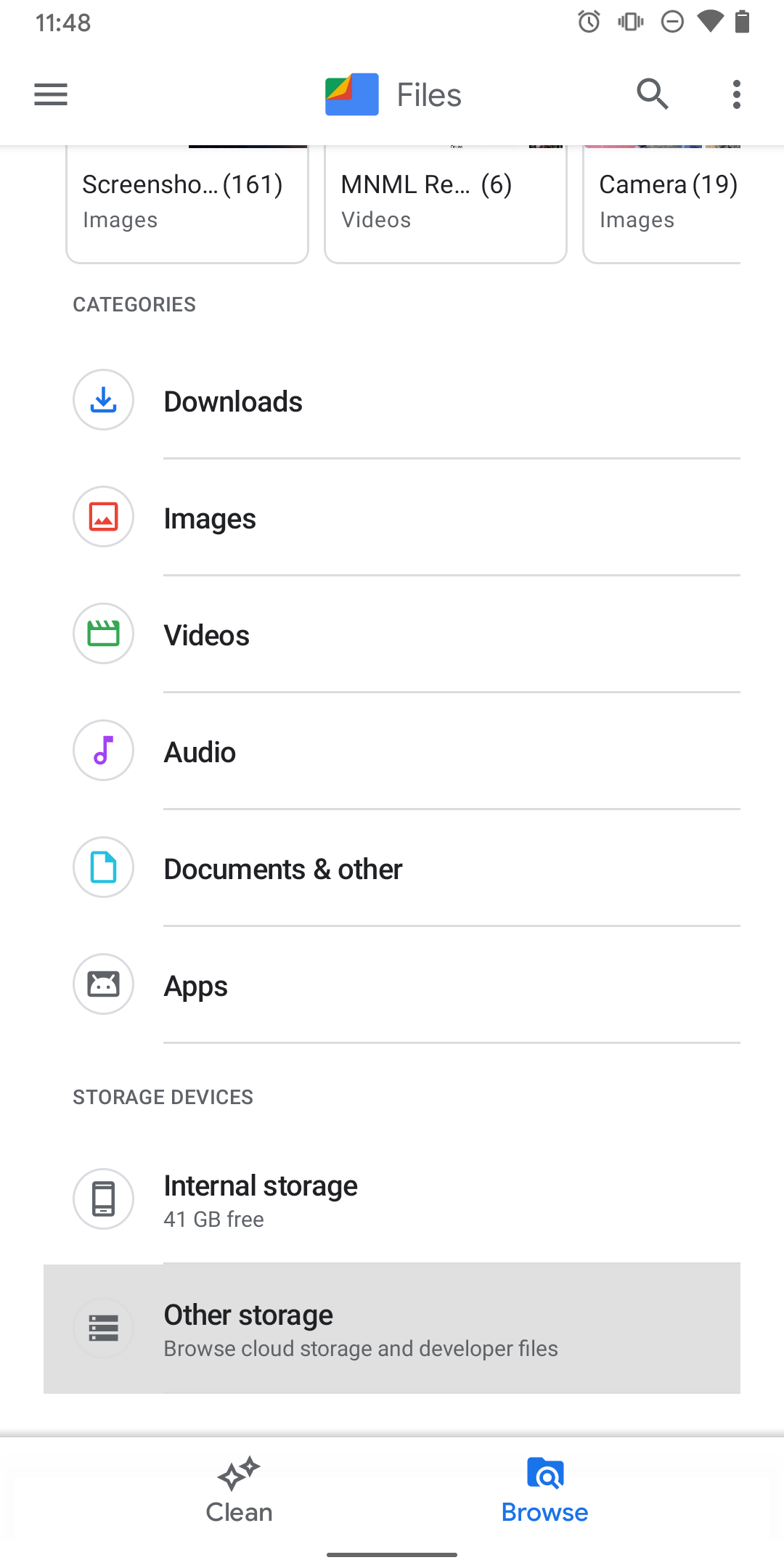 Files app on Android 11 now includes storage from other apps