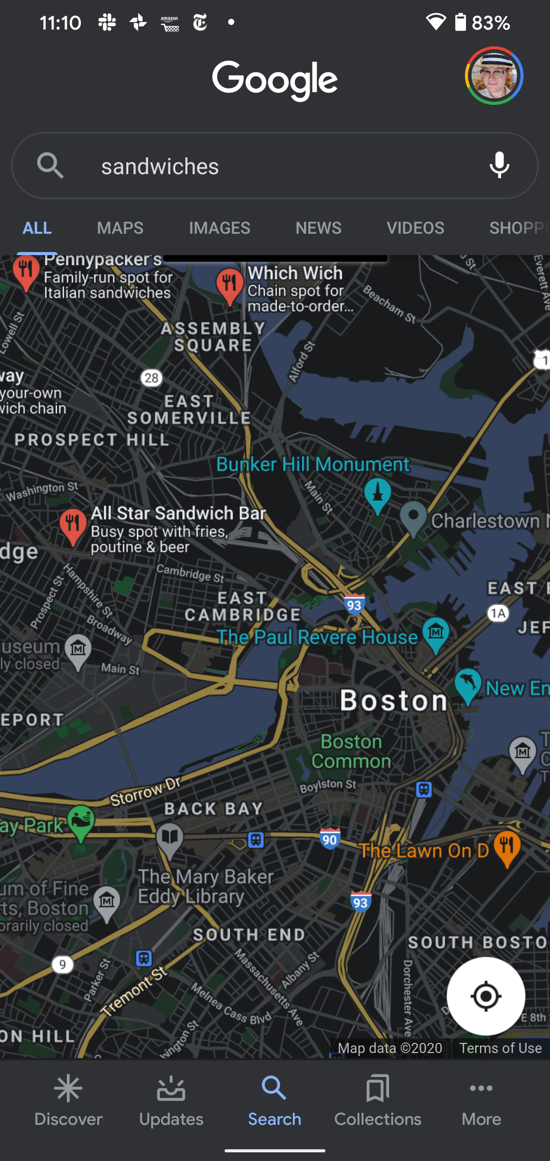 Get a tease of Google Maps dark mode inside the Google app