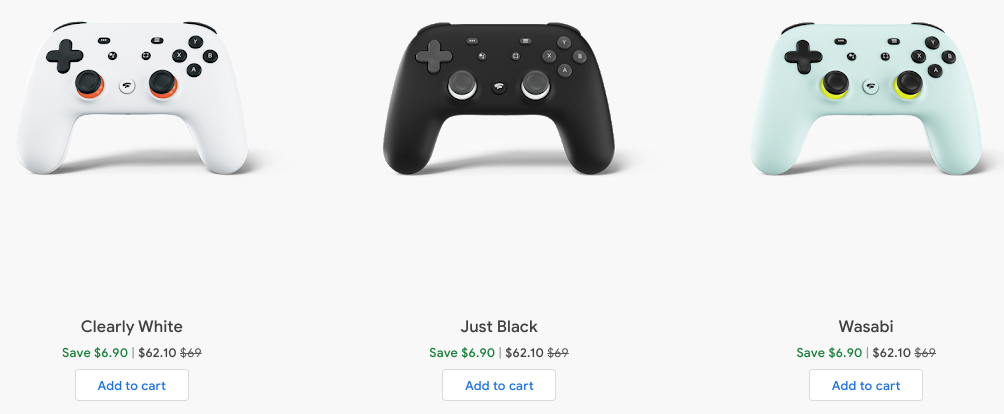 The Stadia controller is 10% off at the Google Store