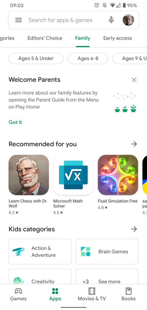 Play Store tweaks category icons with new mint green and blue colors