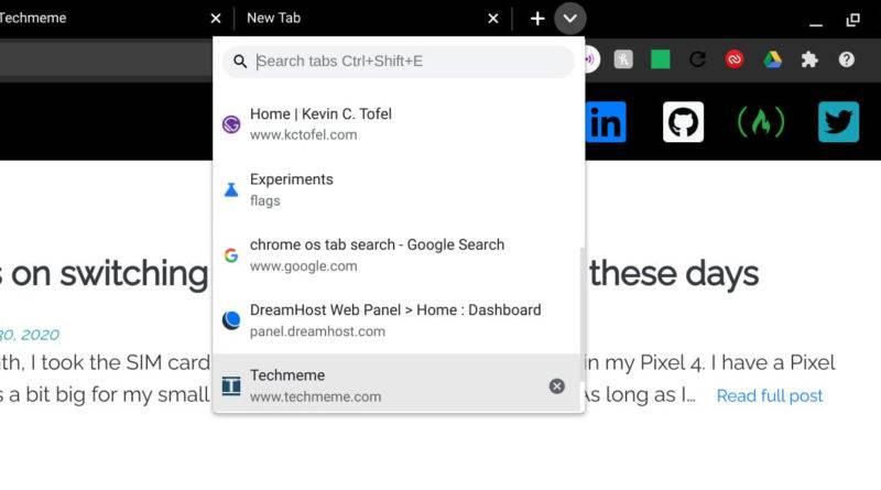 Tab search feature looks set to arrive with Chrome OS 86