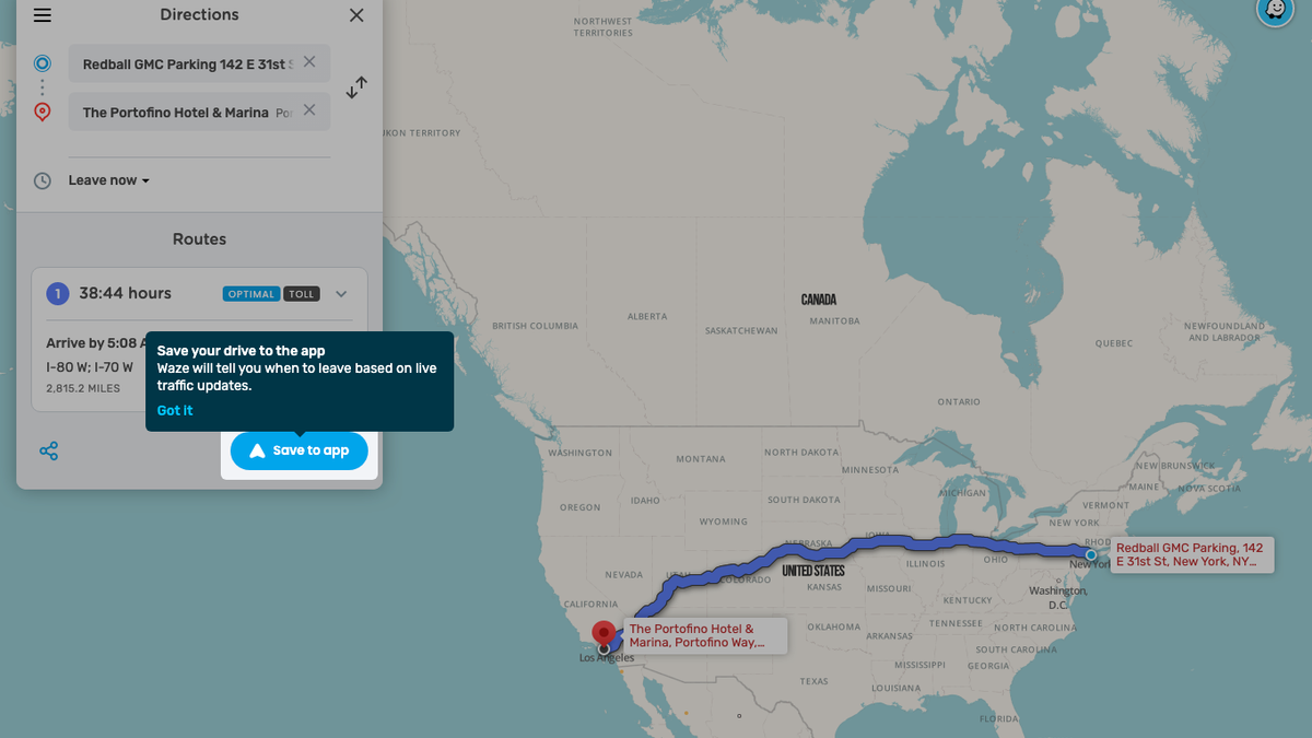 Waze routes can now be planned on your computer and sent to your phone