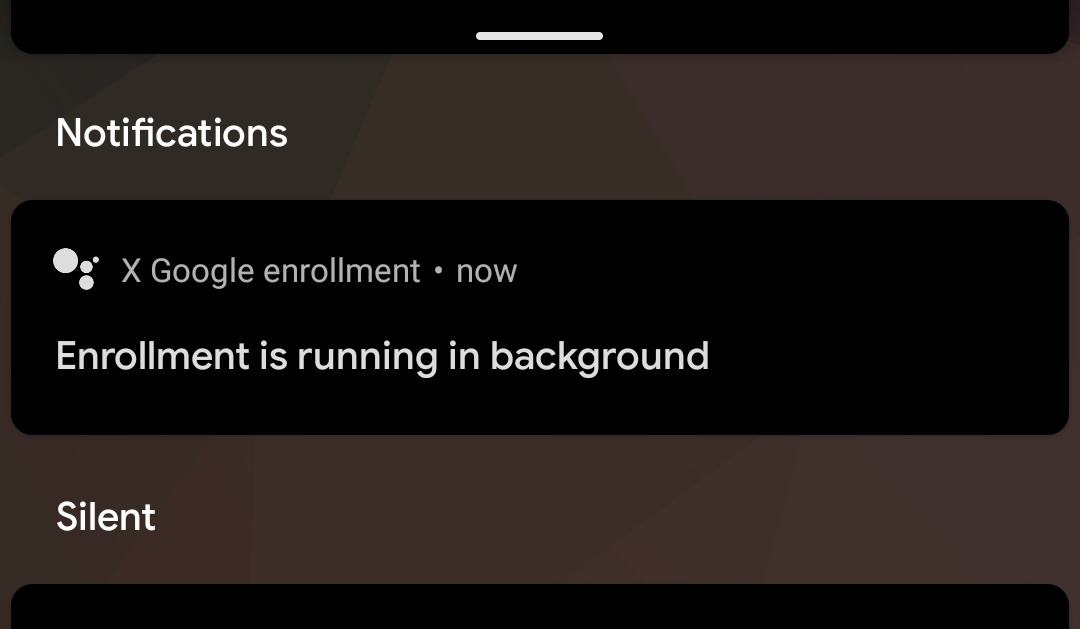 X Google Enrollment notification hero