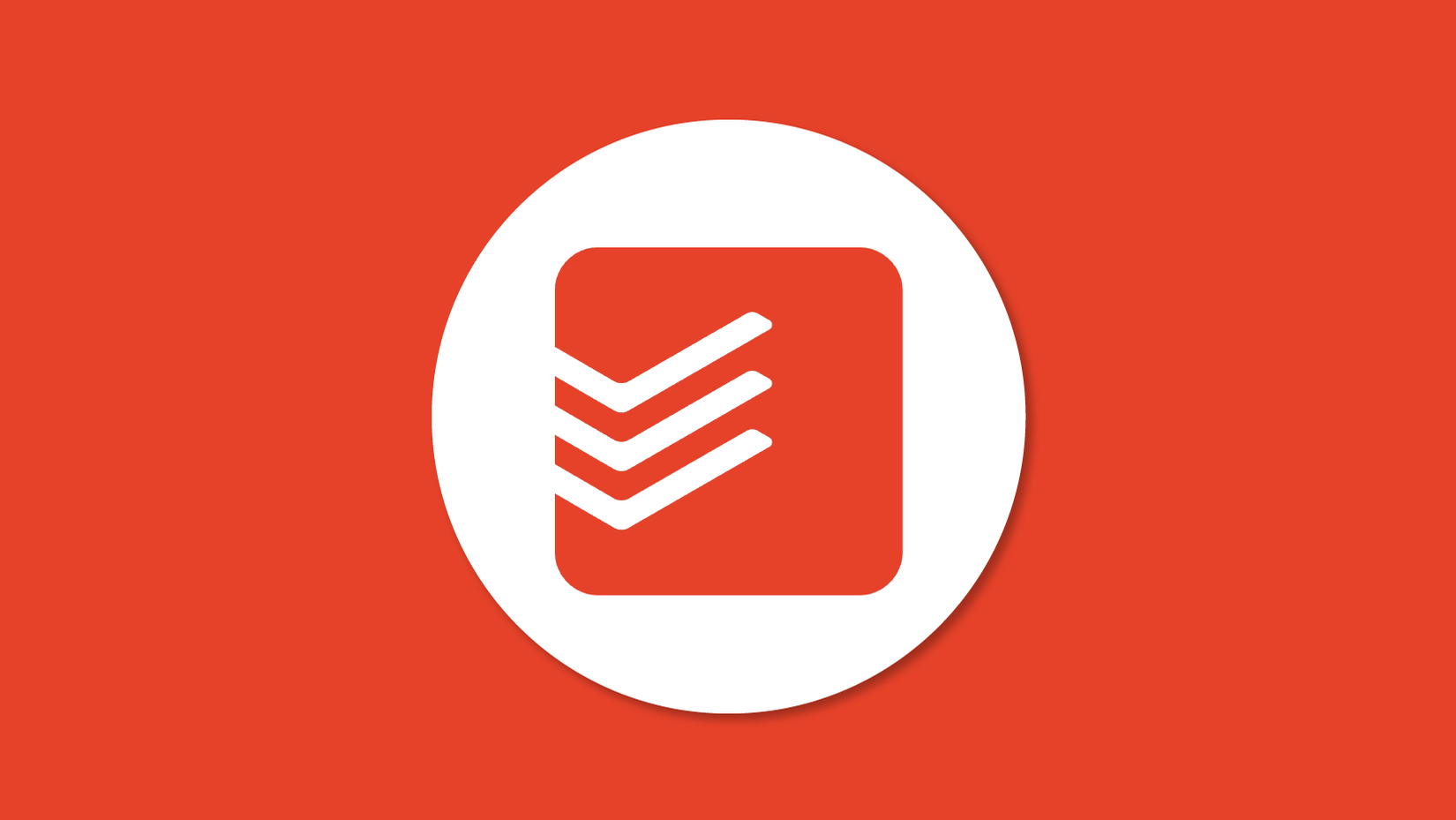 The Todoist app icon against a red background