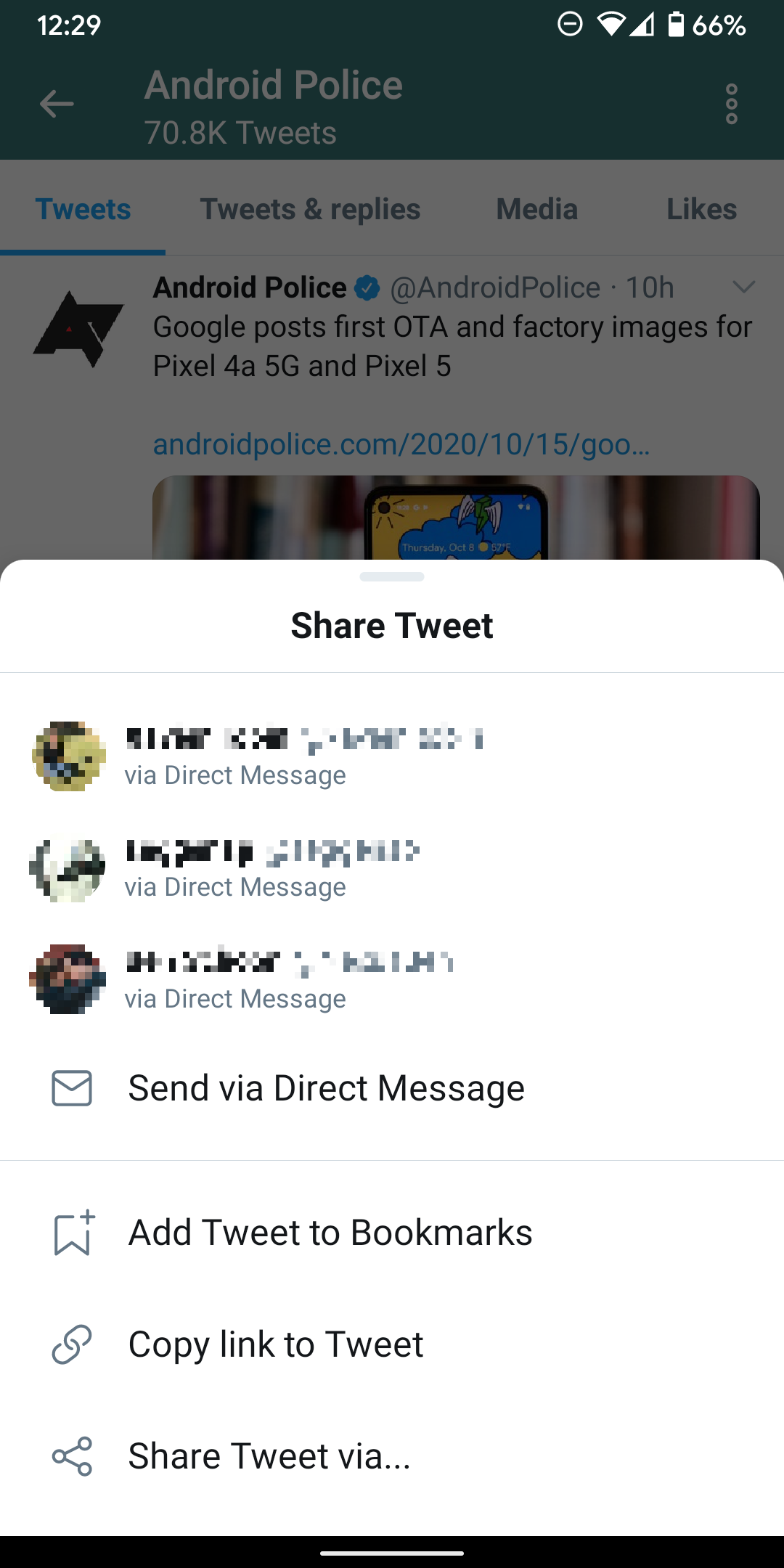 Twitter updates its Android app with custom share sheet
