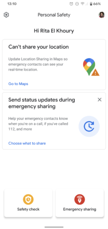 Google adds status updates to emergency sharing in Personal Safety app