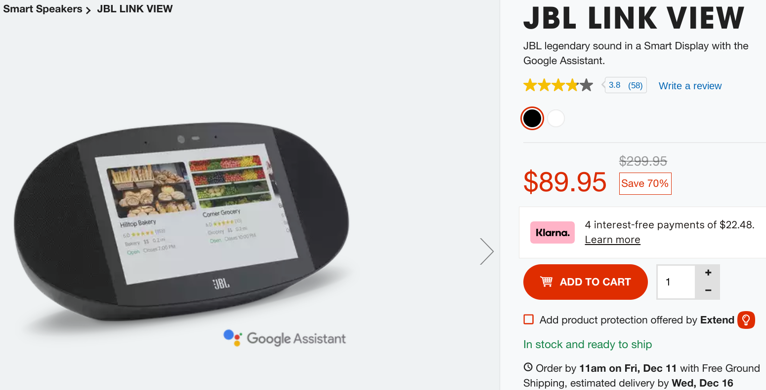 JBL Link View smart display returns to Black Friday price of $90 ($210 off)