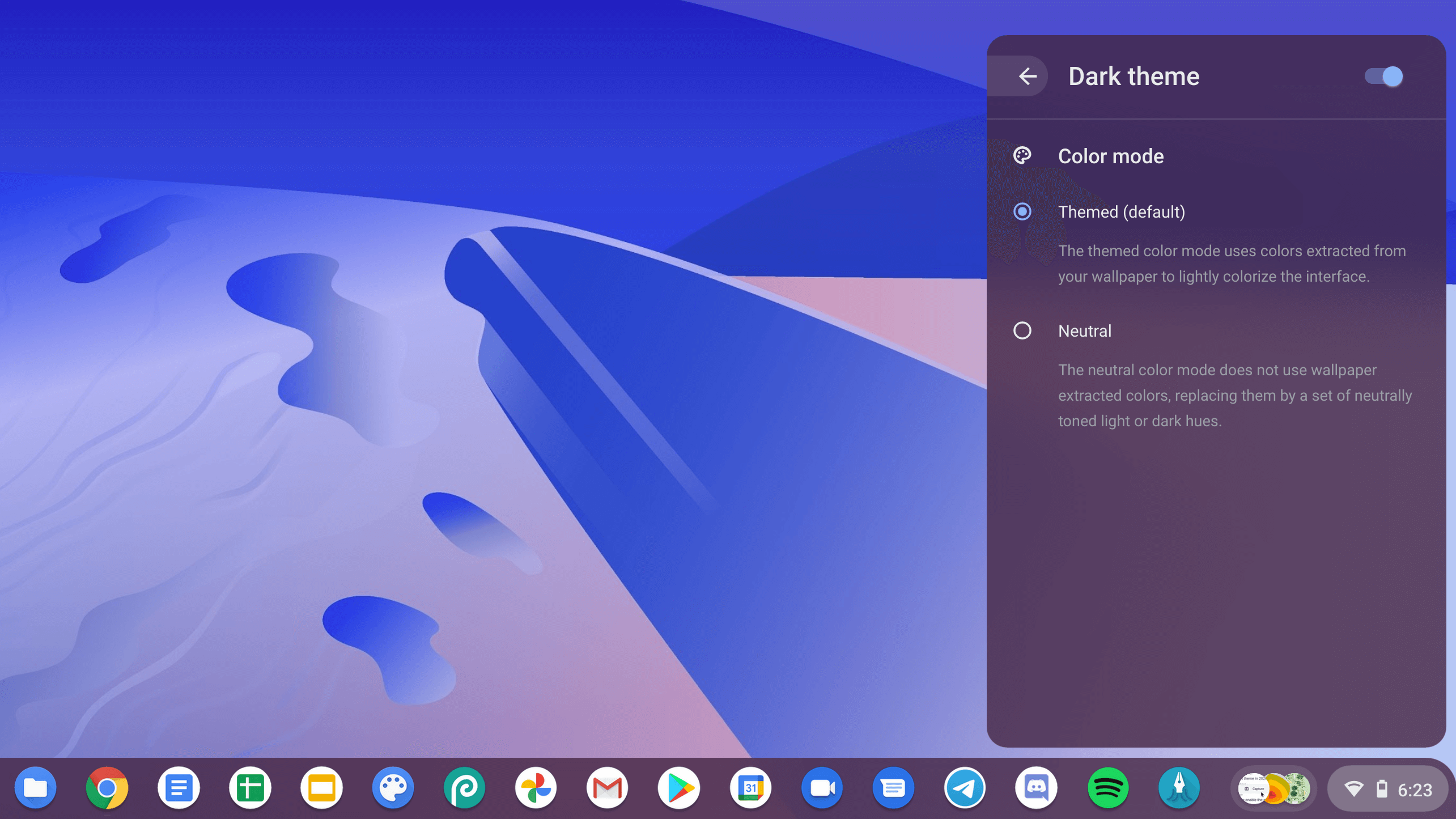 Google's new light and dark system theme for Chrome OS is around the ...