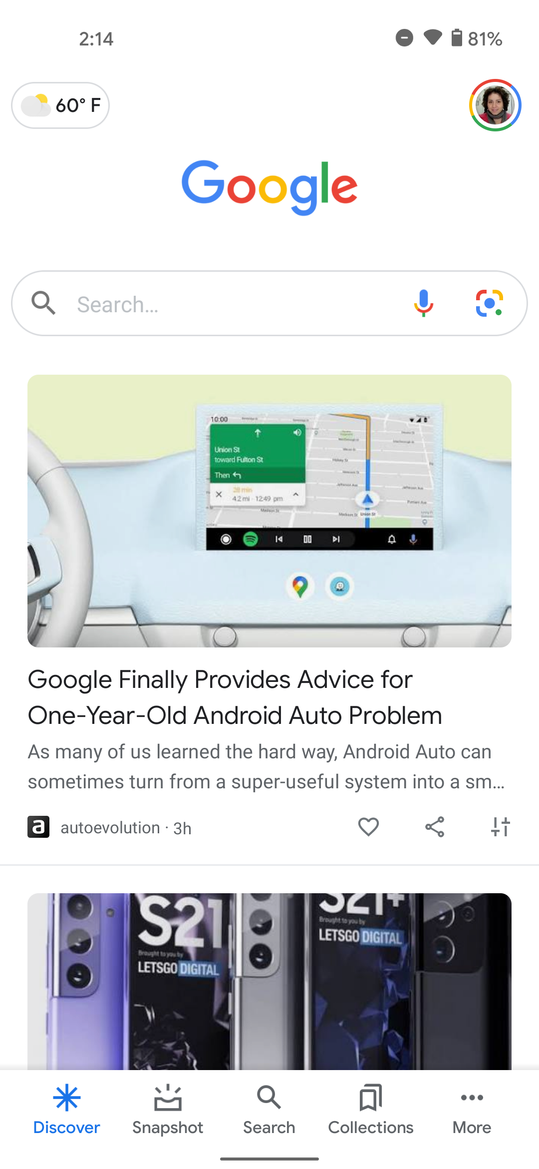 Google is testing a new cardless Discover interface