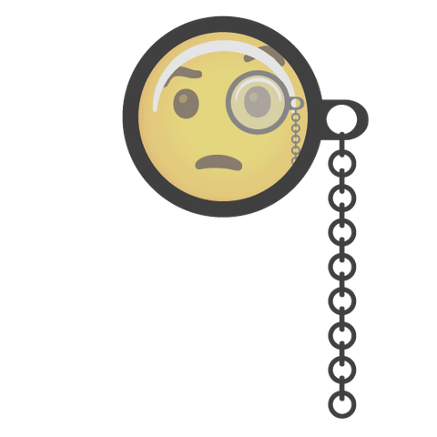 A small emoji enclosed in a monocle made in Emoji Kitchen