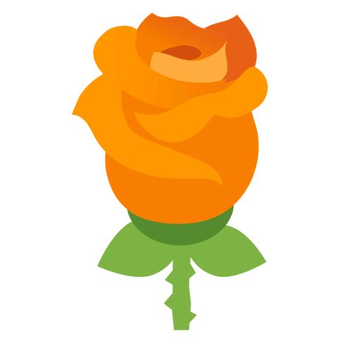 An orange rose made in Emoji Kitchen