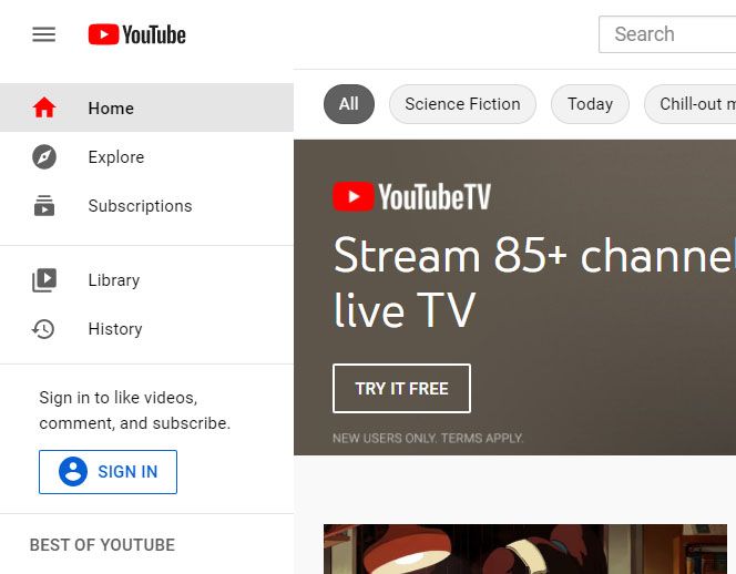 YouTube's line art icons jump from Android to the web