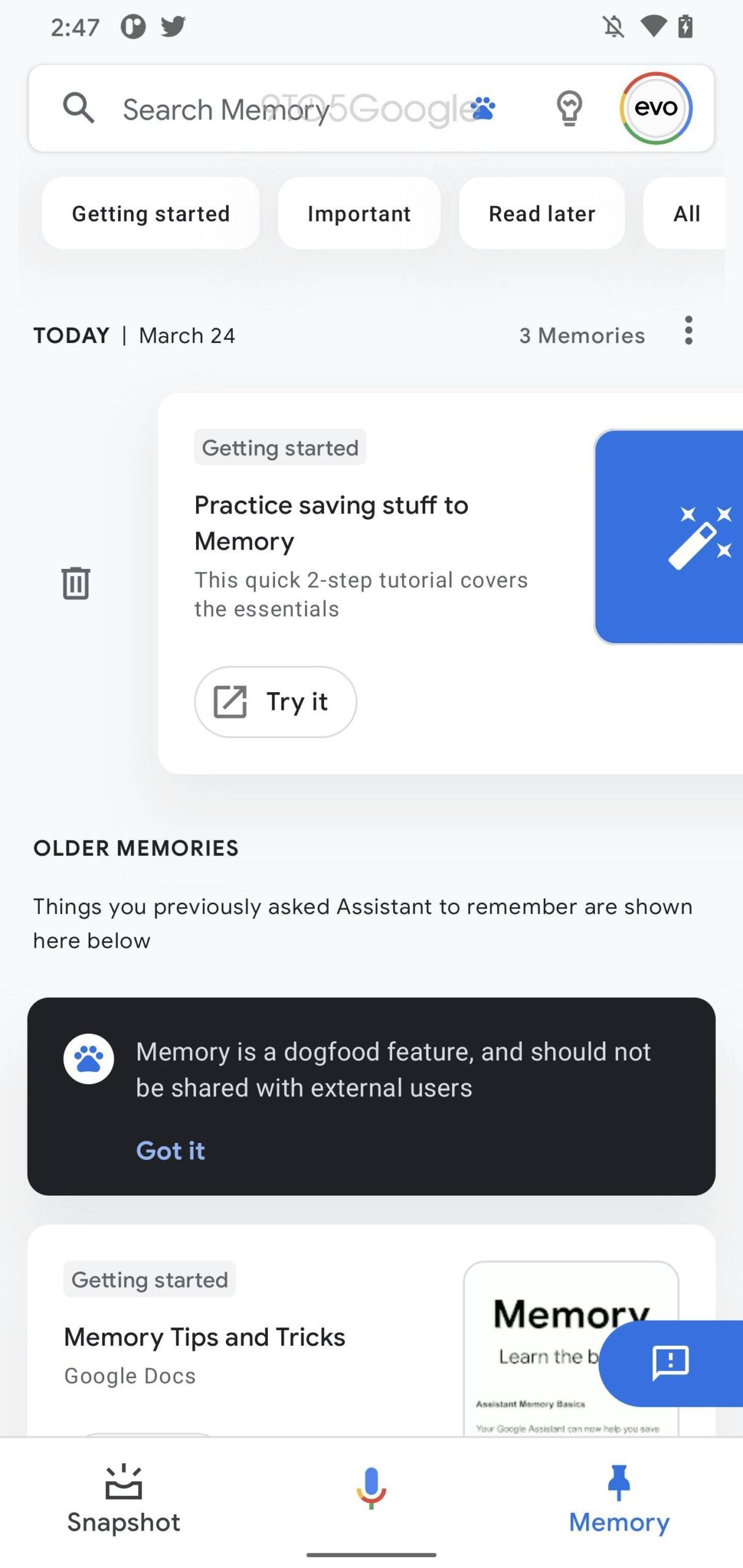 Assistant Memory looks like it's about to pick up some great new ways ...