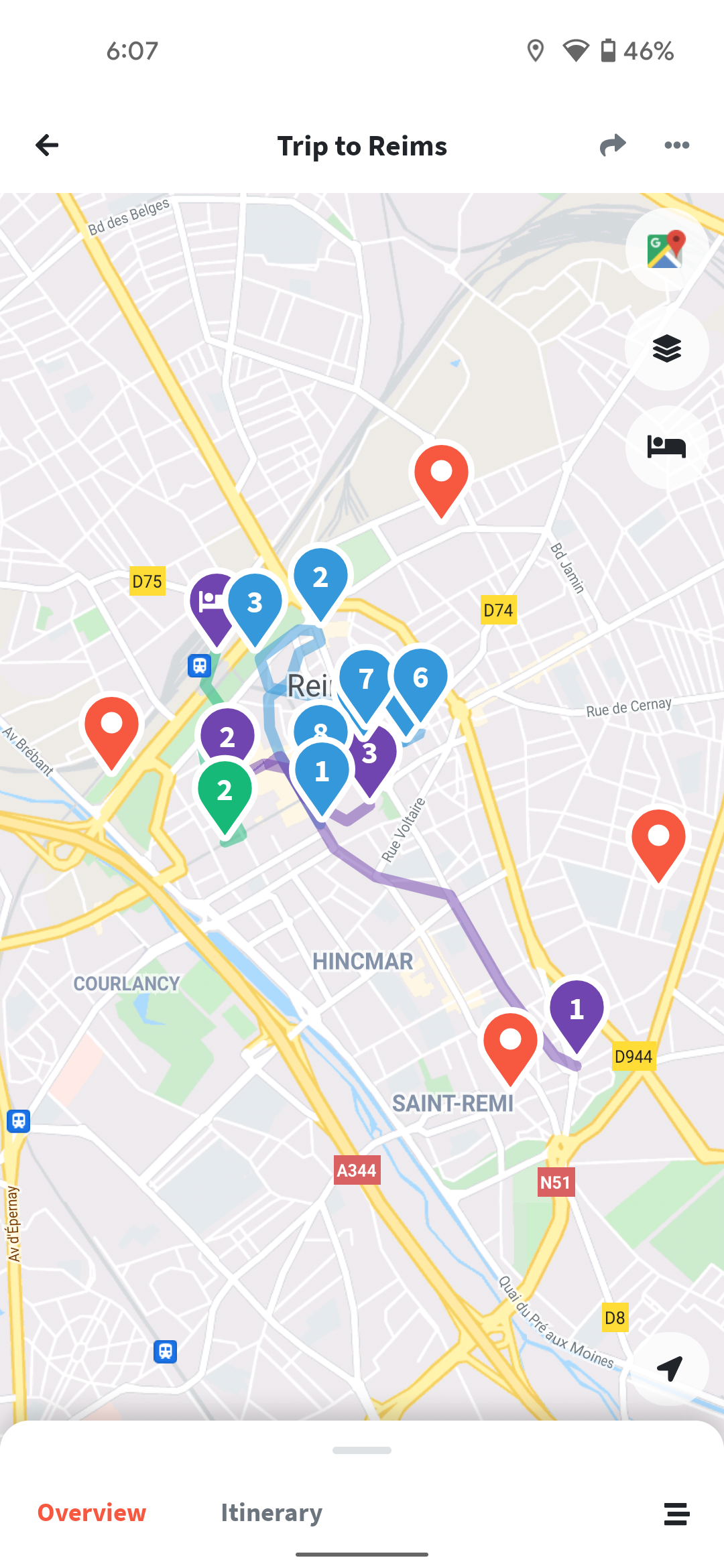 Wanderlog Map I finally found the perfect travel planning app