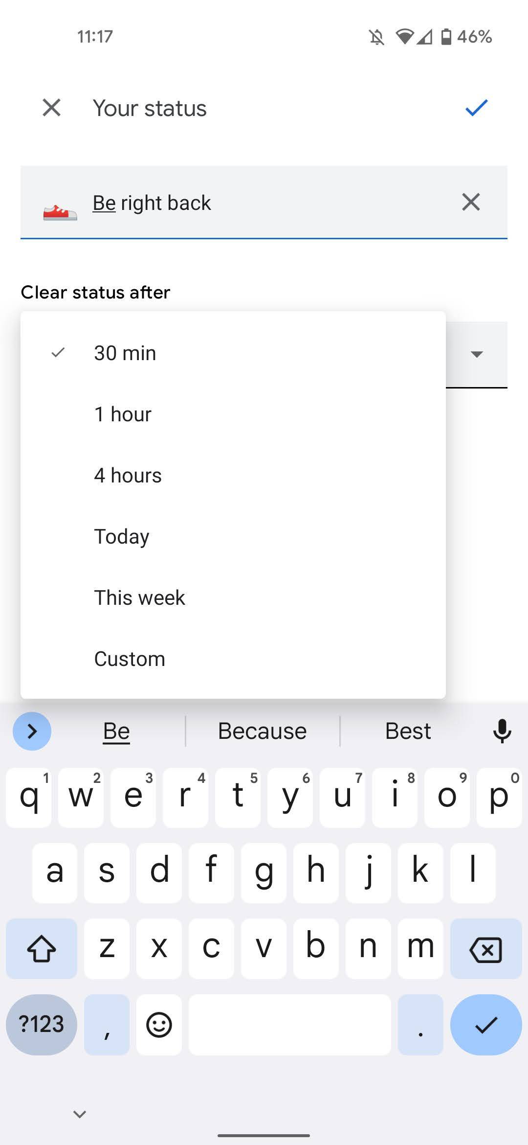 Gchat Status Google Chat's custom statuses are now live on mobile devices