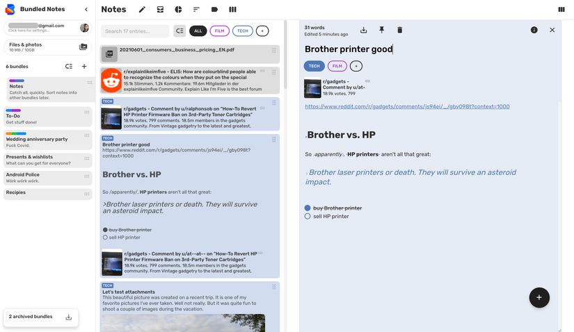 Boottled Notes Bundled Notes is (almost) the best Google Keep alternative around