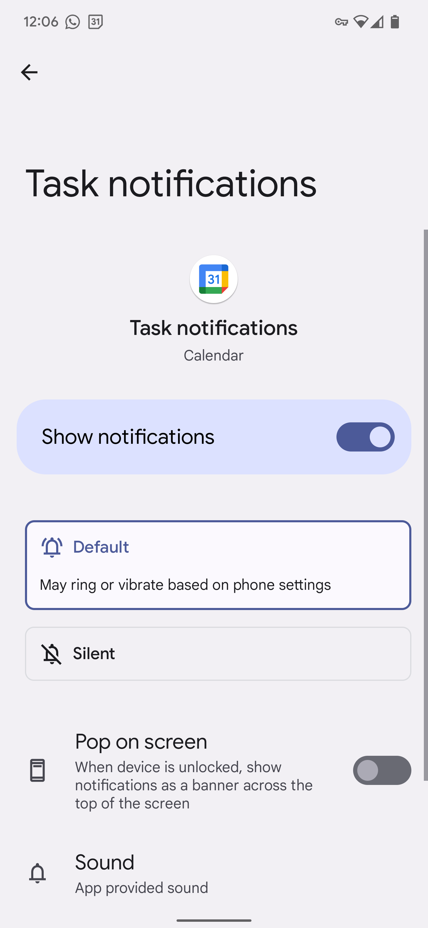 How to set an Android app's notifications to silent