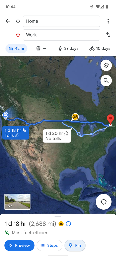 Tap Pin at the bottom of the screen to set a location.