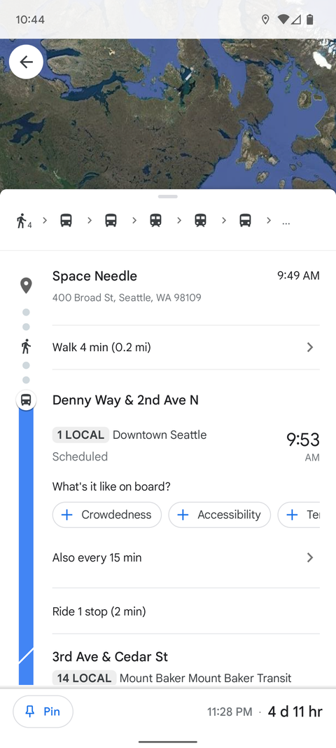 Select a method of public transportation.