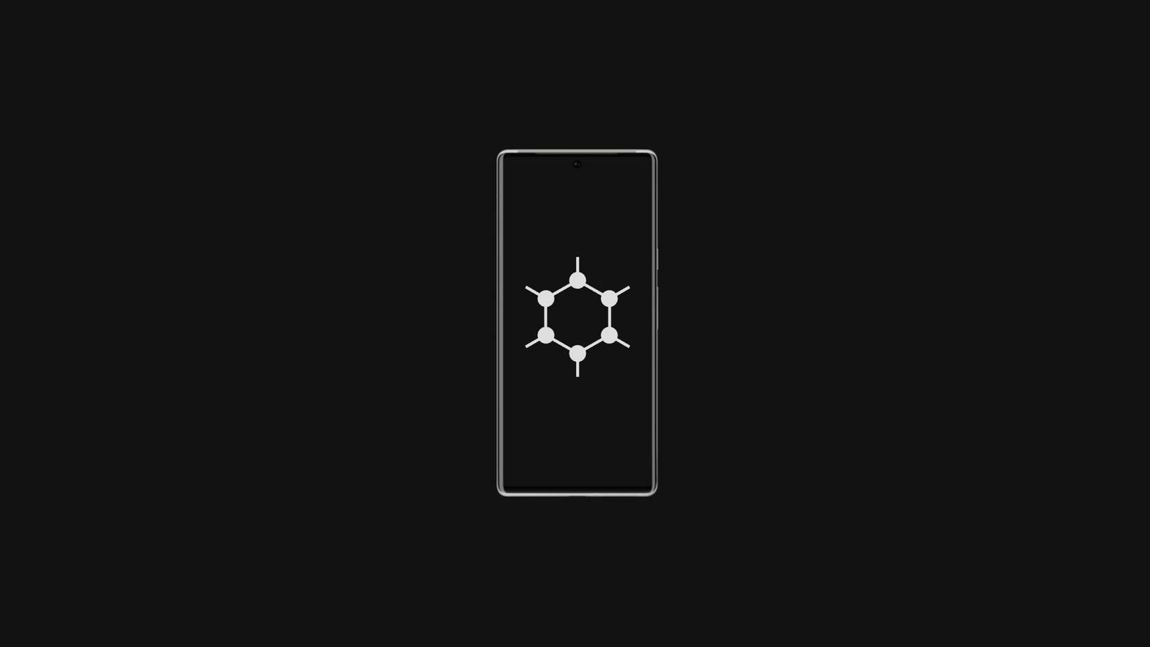 Imagem principal do GrapheneOS mostrando o logotipo em um fundo escuro
