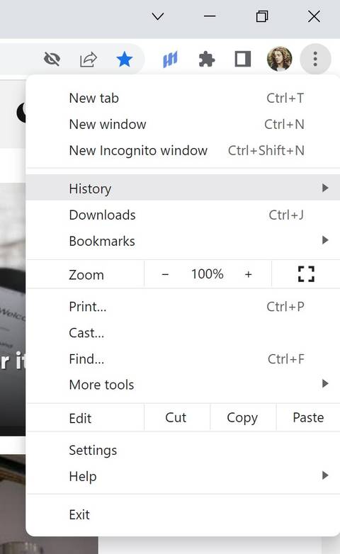 chrome browser screenshot showing context menu