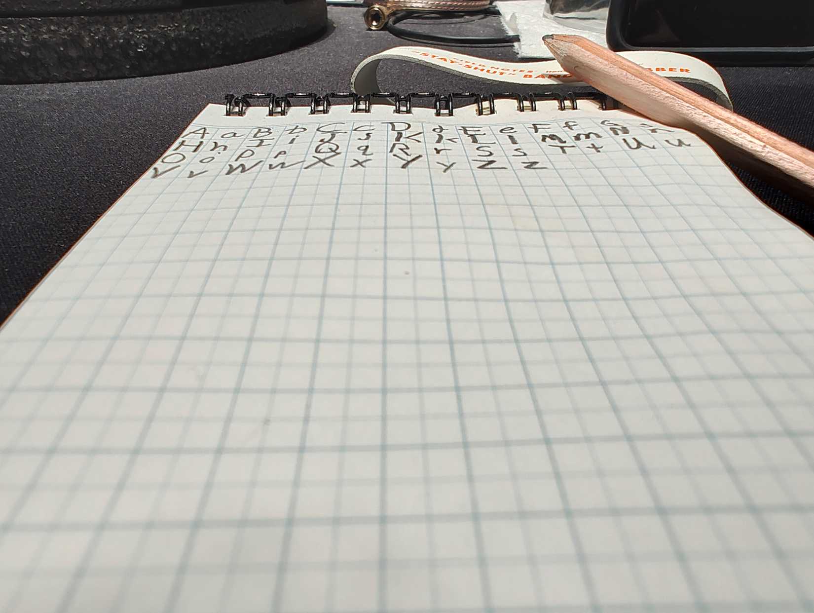 A macroshot of a notebook