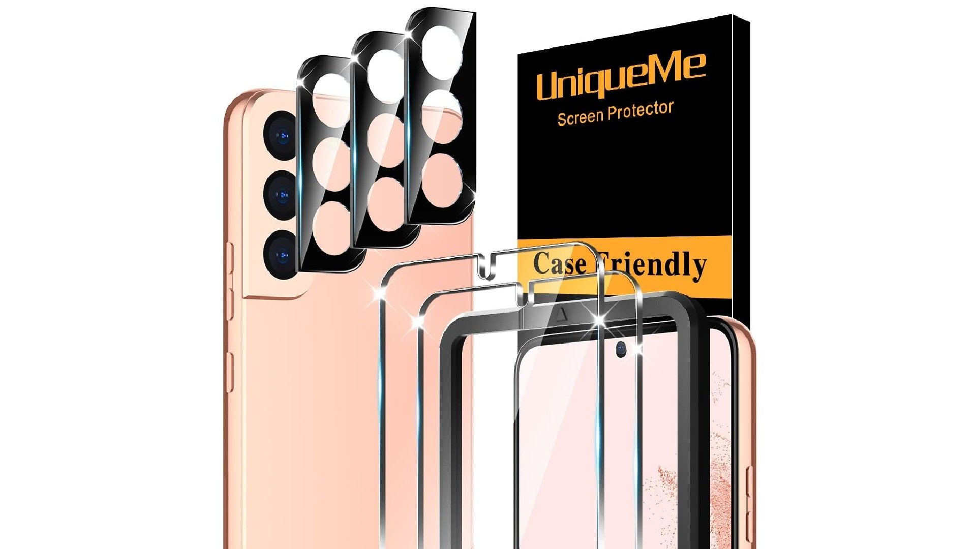 UniqueMe Tempered Glass Screen Protector for Galaxy S22+