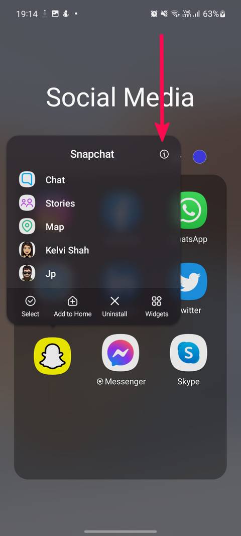 Screenshot of app info menu on Android