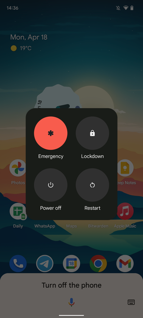 Google Assistant power menu gesture 2