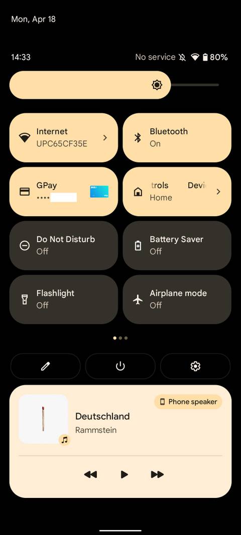 Quick Setting power menu gesture 1