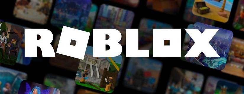 Featured image for Roblox guide showing Roblox in white bolded text over a graphic background