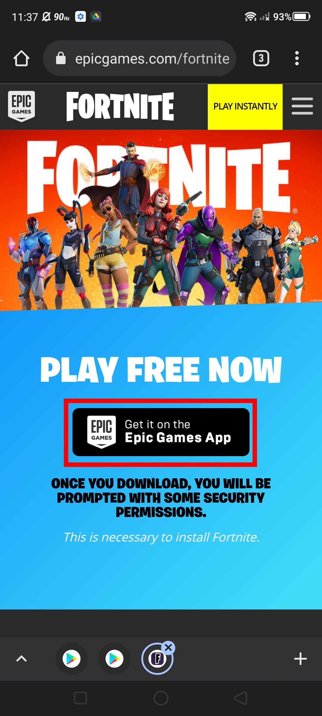 Accessing the Epic Games App on Epic Games website