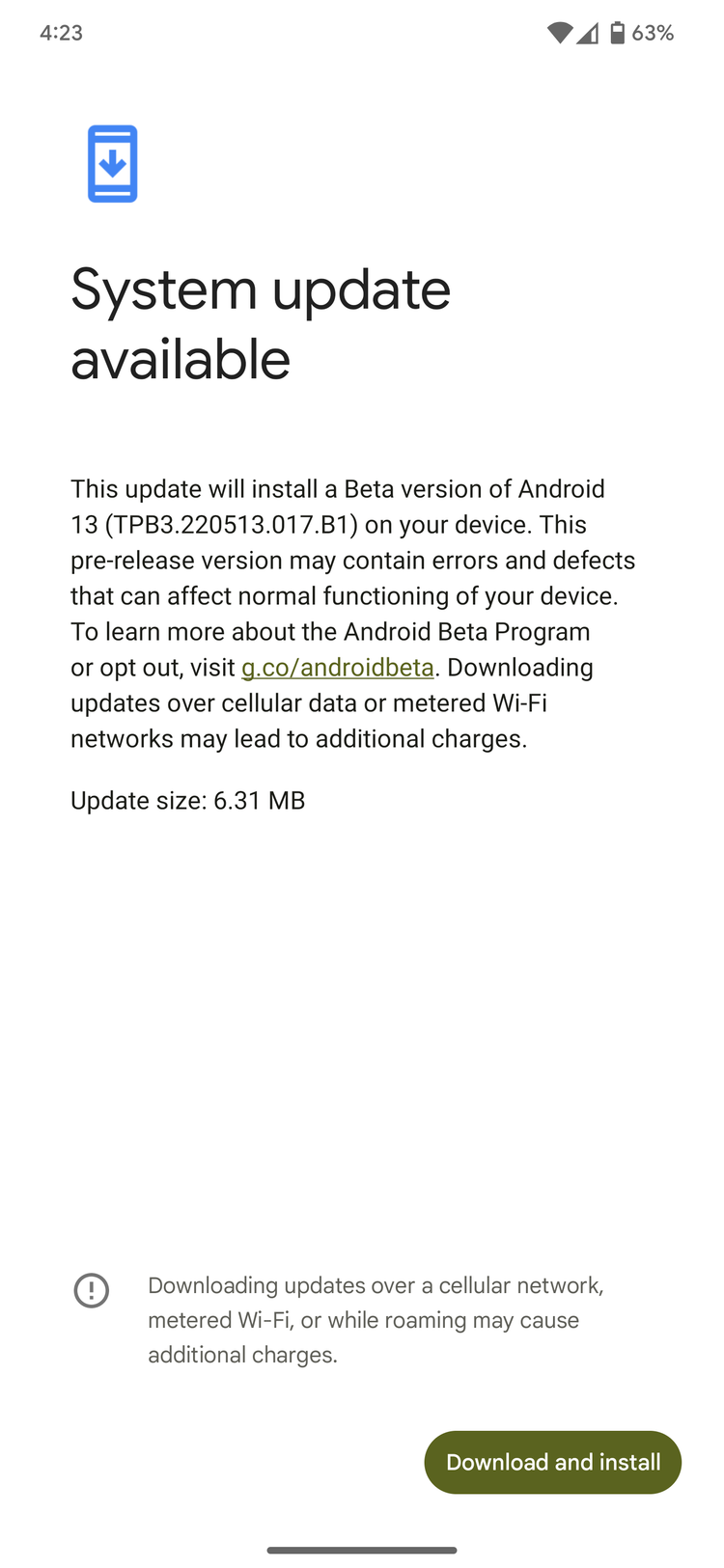 Google releases bug-fixing Android 13 Beta 3.1 update faster than expected