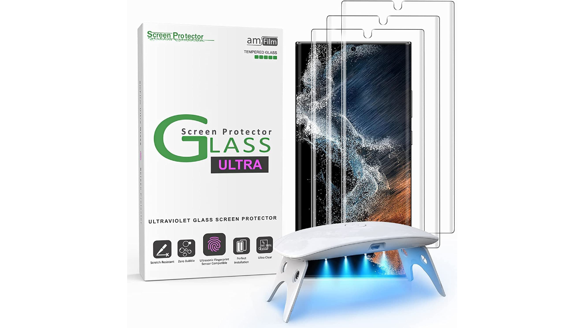 amFilm Tempered Glass Screen Protector for Samsung Galaxy S22 Ultra