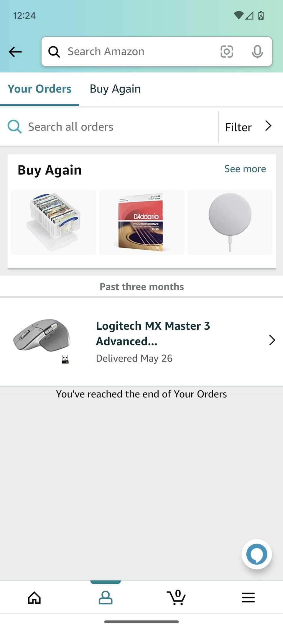 How to find your Amazon order history