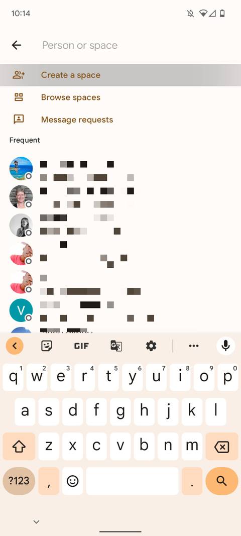 google chat app showing multiple contacts