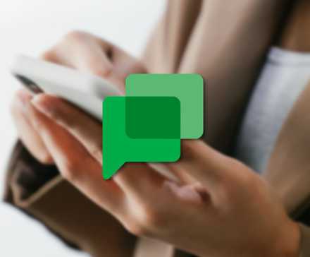 google chat logo superimposed on a pair of hands