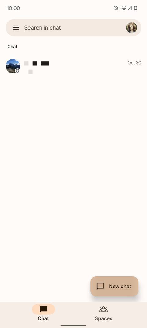 google chat home screen