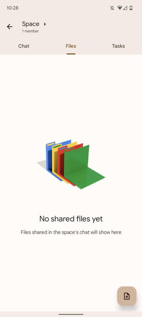 google chat app showing shared files