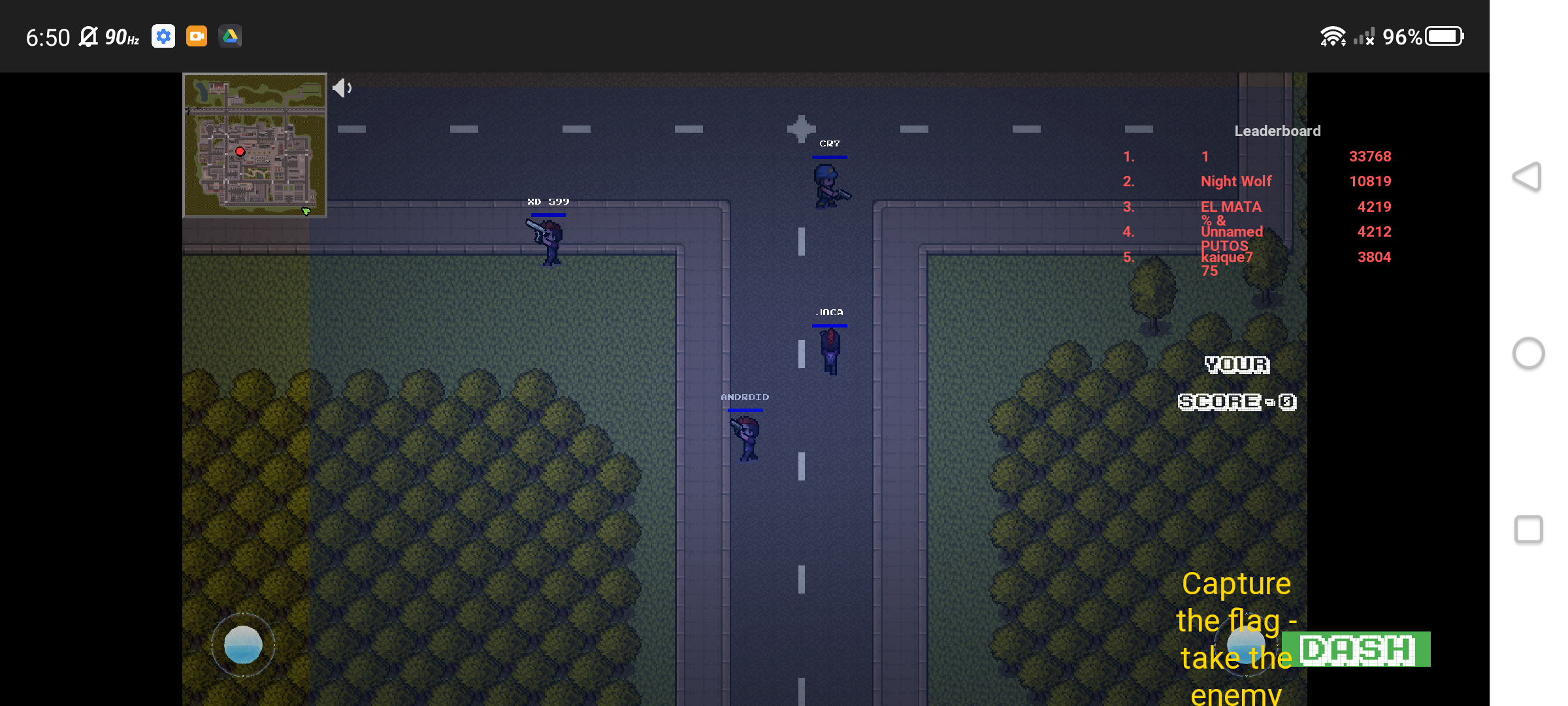 Screenshot of web-based mobile game Nightpoint.io gameplay.