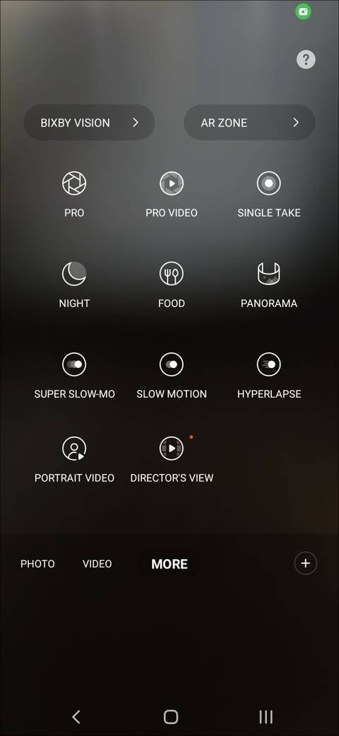 Bixby Vision in Samsung Camera mode