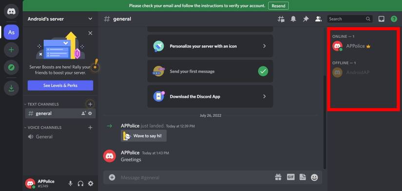 Screenshot of muting users on a Discord server on desktop