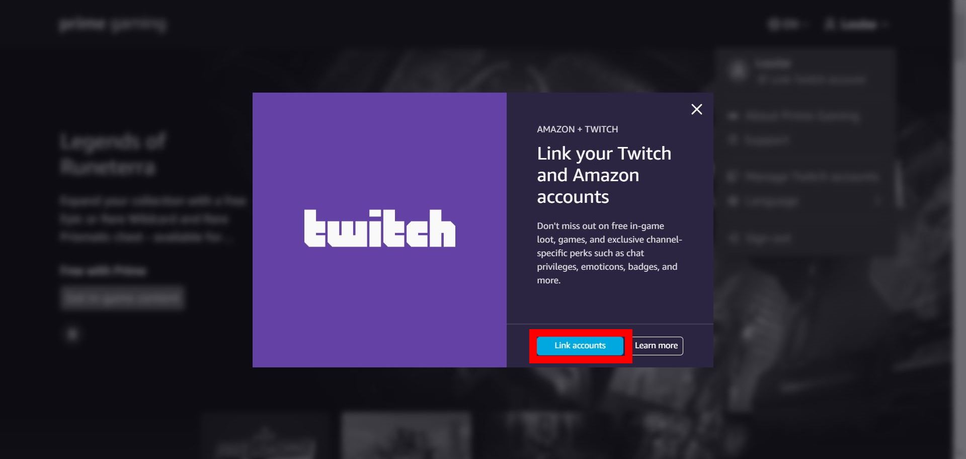 How to link your Amazon Prime account to Twitch